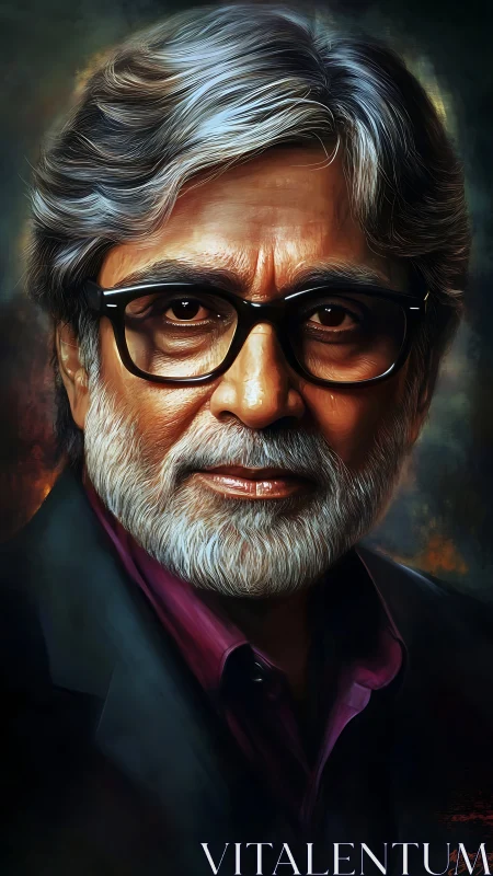 Warm portrait of distinguished man with silver hair and glasses.