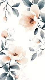 Soft Watercolor Blooms in Muted Tones