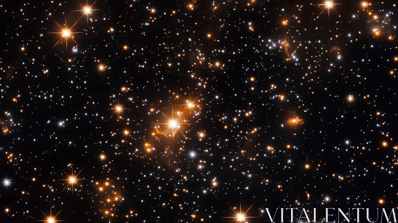 Dense stellar field displays orange and white point sources