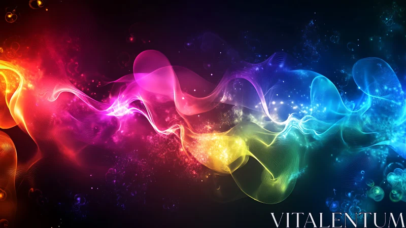 Multicolored light waveforms traverse a dark gradient field