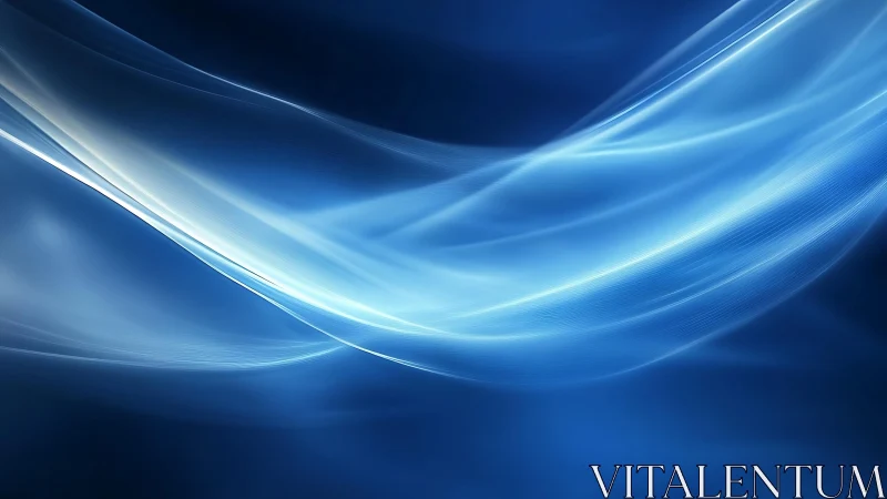 Smooth Blue Abstract Wave Background in Digital Art Style.