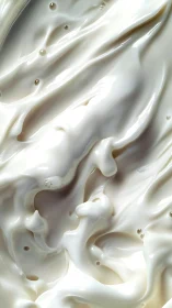 Macro fluid dynamics of glossy white liquid turbulence field.