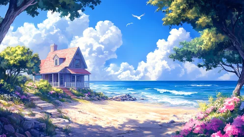 Coastal Victorian Estate With Ornamental Gardens and Azure Seascape