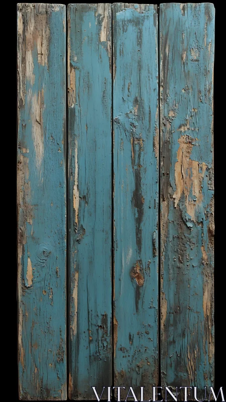 Weathered turquoise wood planks reveal rustic textures.