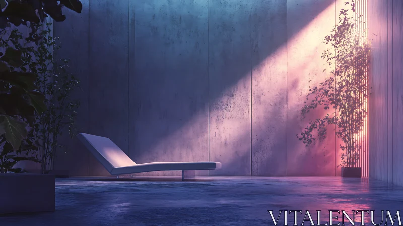 Luminous Repose: Where Dusk Bathes Solitude in Magenta