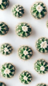 Radial cactus array with repetitive geometric spine structures.