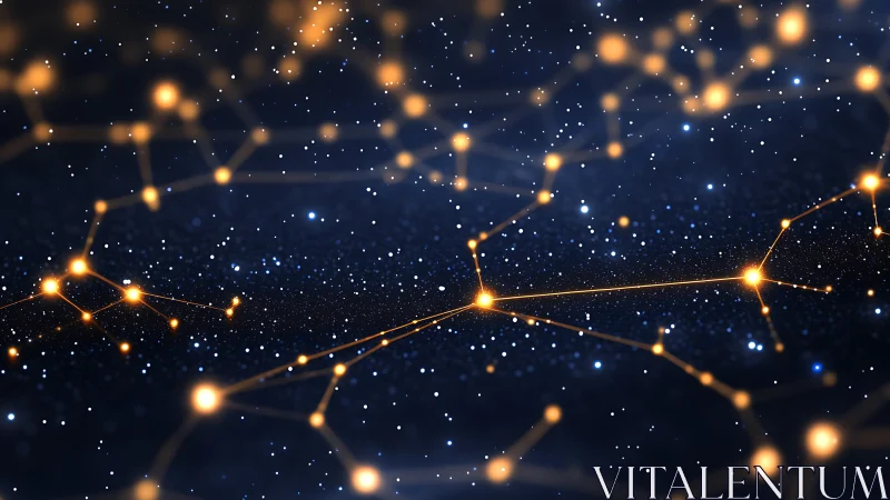 Starlit data constellations weaving glowing digital pathways.