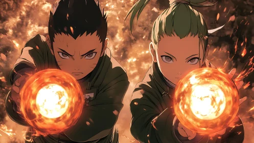 Fiery duo unleashes blazing energy in a bold united attack