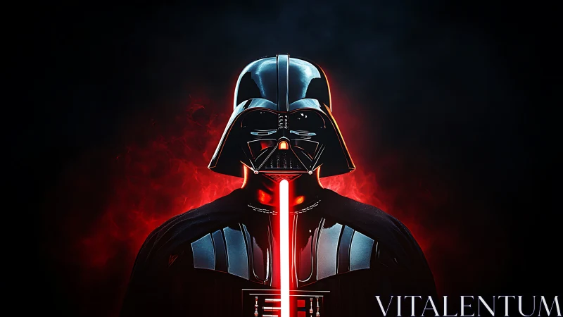 Dark armored figure stands before red infernal glow