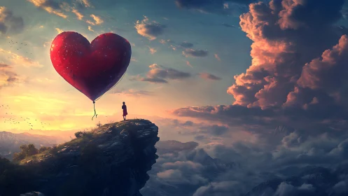 A Child's Dreams Soar High Above Mountains.