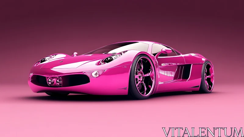 Pink sports car render sits on monochrome magenta ground