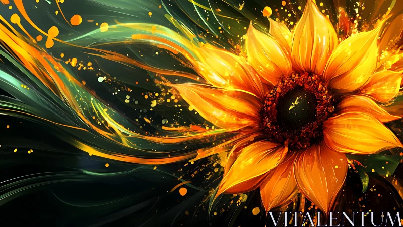 Sunflower nova explodes in swirling ribbons of painted light.