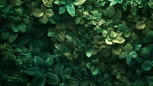 Emerald petals form a lush, layered digital floral tapestry.