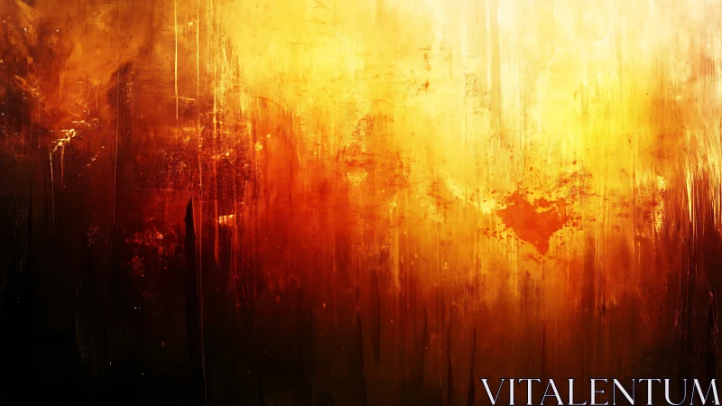 Inferno Cityscape Gradient. Vertical streaks transform fiery landscape.