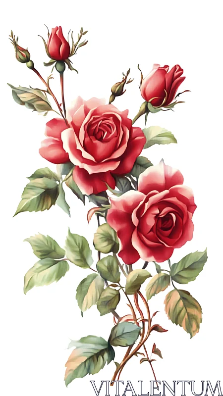 Soft blush roses in bloom with gently curling green leaves.