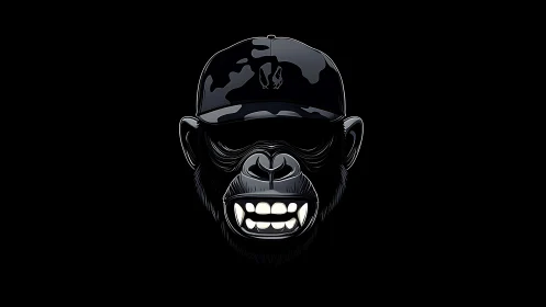 Stylized black gorilla head logo wears a flat-brim cap
