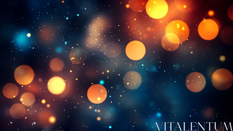 Glowing bokeh lights drift across a deep night sky.