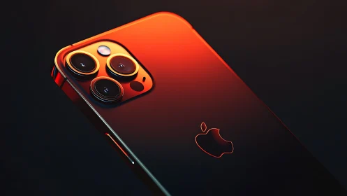 iPhone 12 Pro Red Neon Glow Studio Render.