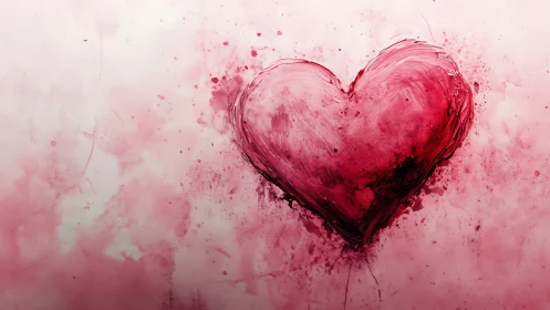 Crimson Heartbeat Exploding Through Watercolor Dreams.