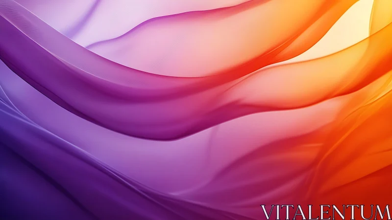 Digital painting of flowing gradient silk wave structures.