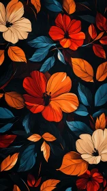 Chromatic Floral Composition with Layered Botanical Elements.