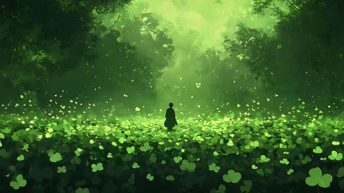 Soft green forest path where quiet hearts wander slowly.