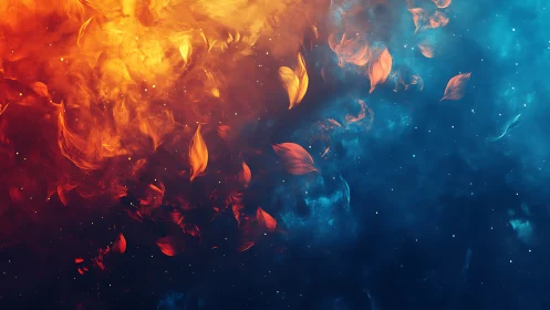 Fire and Ice Cosmic Dance in Motion.