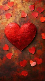 Love Blooms Bright: A Red Heart's Tender Celebration