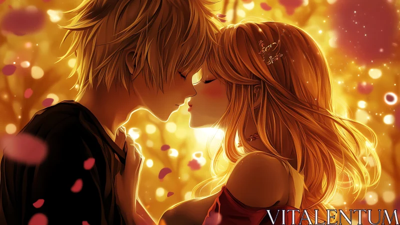 Glowing Romance Embraced in Warm Golden Light.