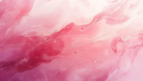 Digital painting of fluid pink marbling with luminous gradients.