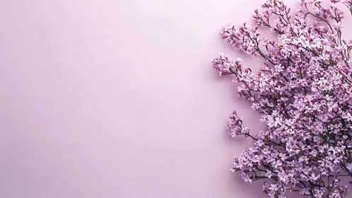 Spring lilac blossoms on soft lavender background