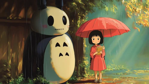 Rainy day reading with a gentle forest friend.