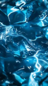 Blue liquid surface shows glossy reflections and soft focus