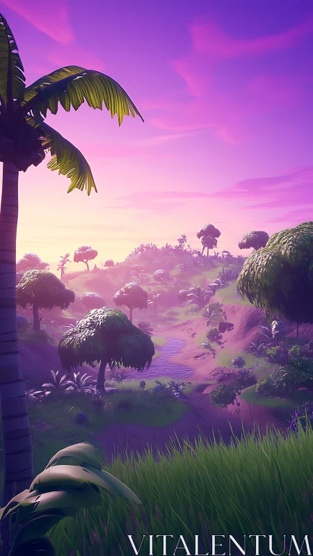 Discover a Magical Purple Paradise Landscape Awaiting You