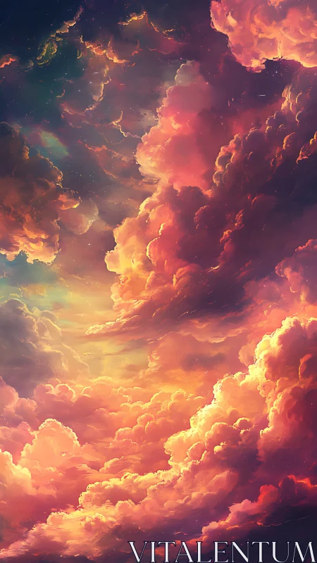Dreamy sunset clouds glowing in soft pastel skies.