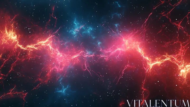 Bipolar cosmic nebula filament with ionized plasma lightning