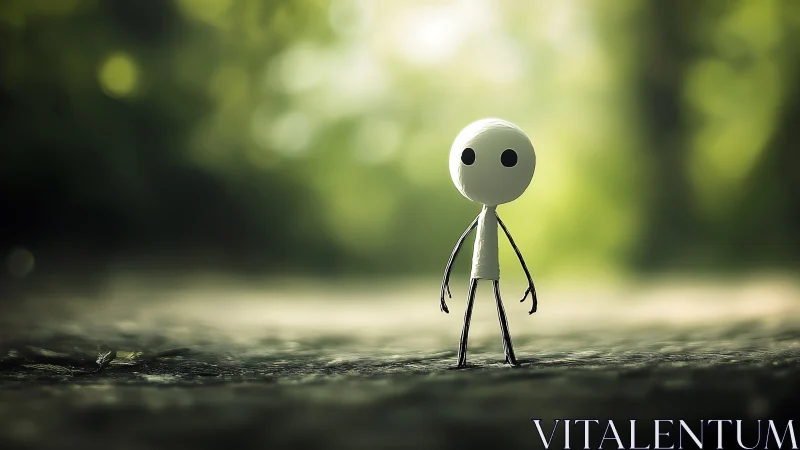 Tiny forest wanderer pausing in a pool of soft sunlight.