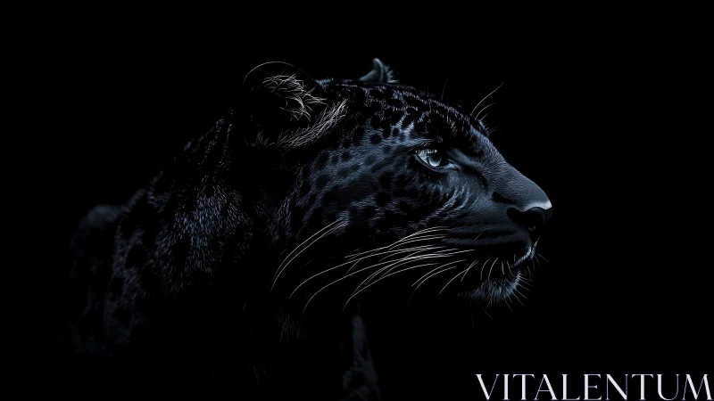 Striking Black Panther Emerges from Darkness