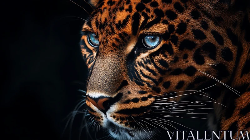 Brilliant Blue Eyes: A Leopard's Striking Gaze