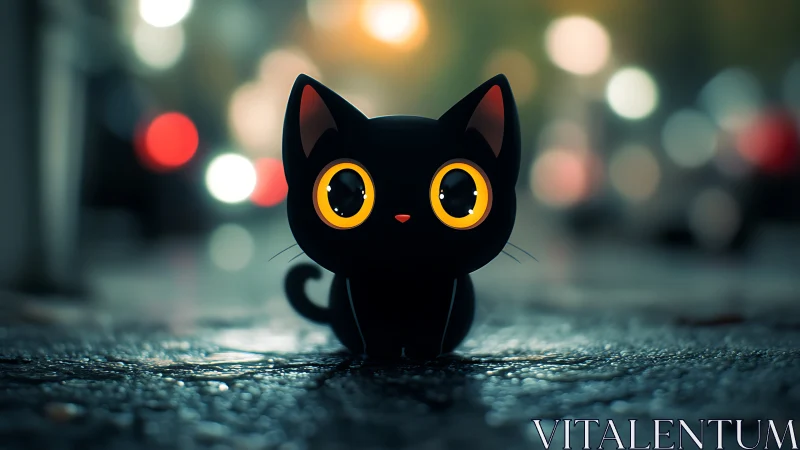 Luminous Feline Portrait with Dichromatic Optical Geometry.