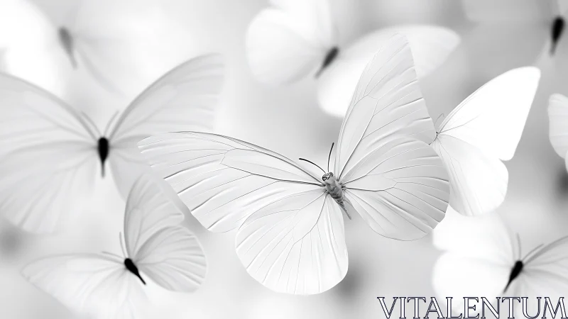 Gentle white butterflies drifting through a quiet soft dream.