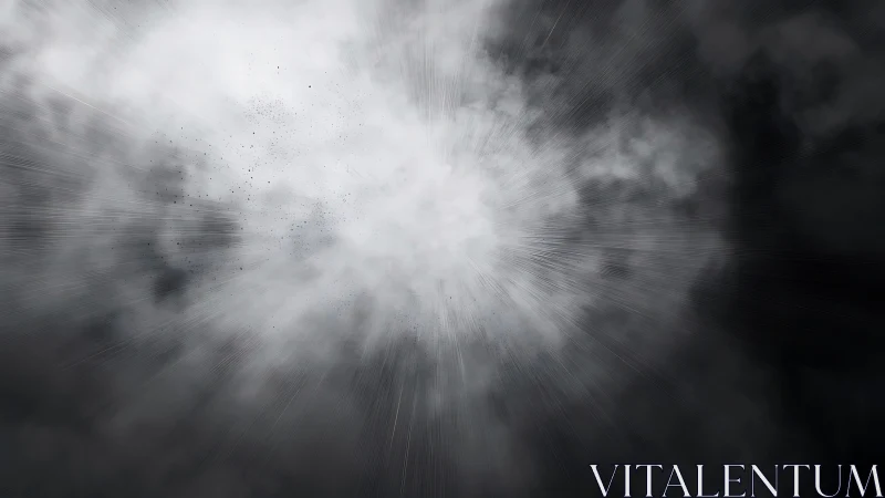 White energy burst explodes from dense stormy darkness