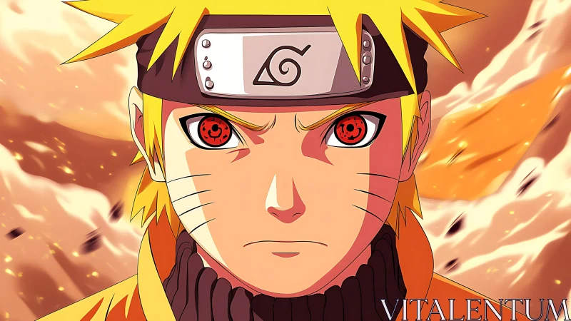 Central close-up of stylized blond ninja character portrait