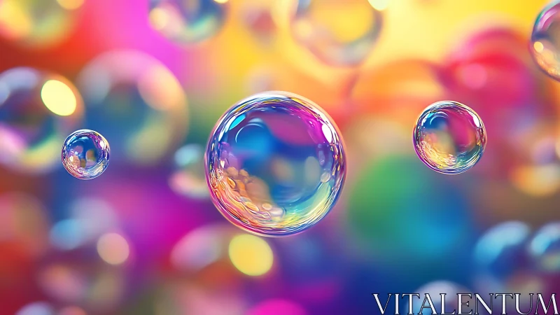 Soap bubble galaxies drift across a neon dream sky