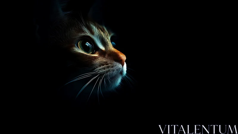 A Cat's Captivating Gaze in Golden Light.