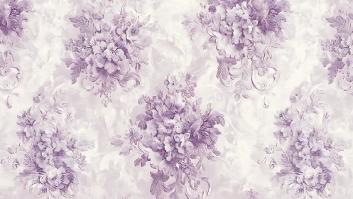 Lavender bouquet whispers on dreamy vintage wallpaper. Period.