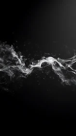 Flowing silver mist drifting softly across the dark.