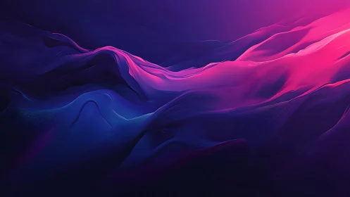 Shimmering neon waves flow softly through a tranquil night