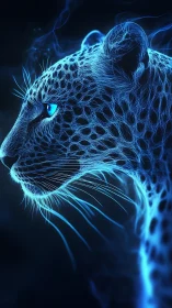 Neon Leopard: Electric Whispers in the Dark.