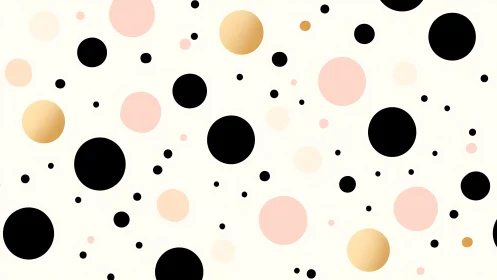 Chic polka constellation in blush, black and soft gold.